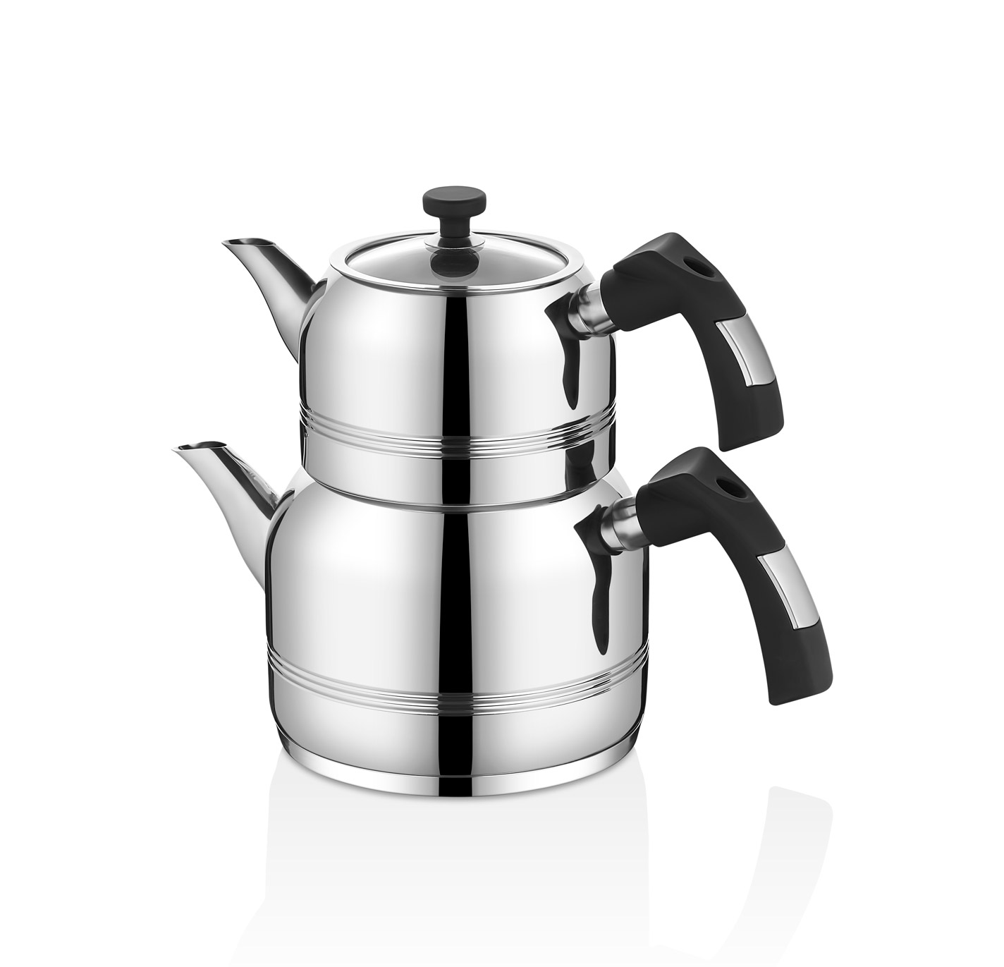 İndüksiyon Taban Silikon Bakalit Sap Çaydanlık Seti