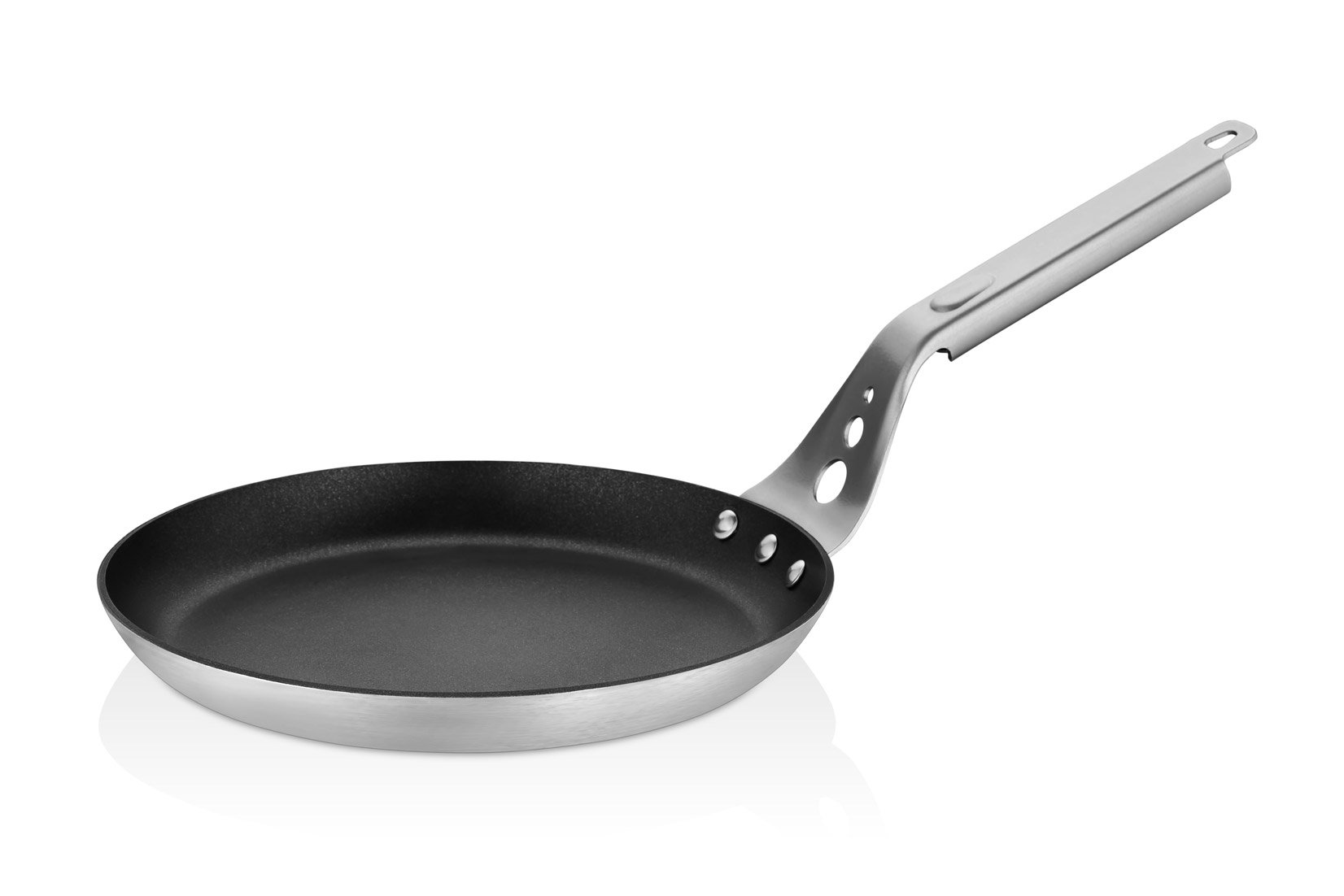 Padella Crepe Pans Bio Granit Profesyonel Tava Dış Gri, İç ve Detay Siyah Renk 