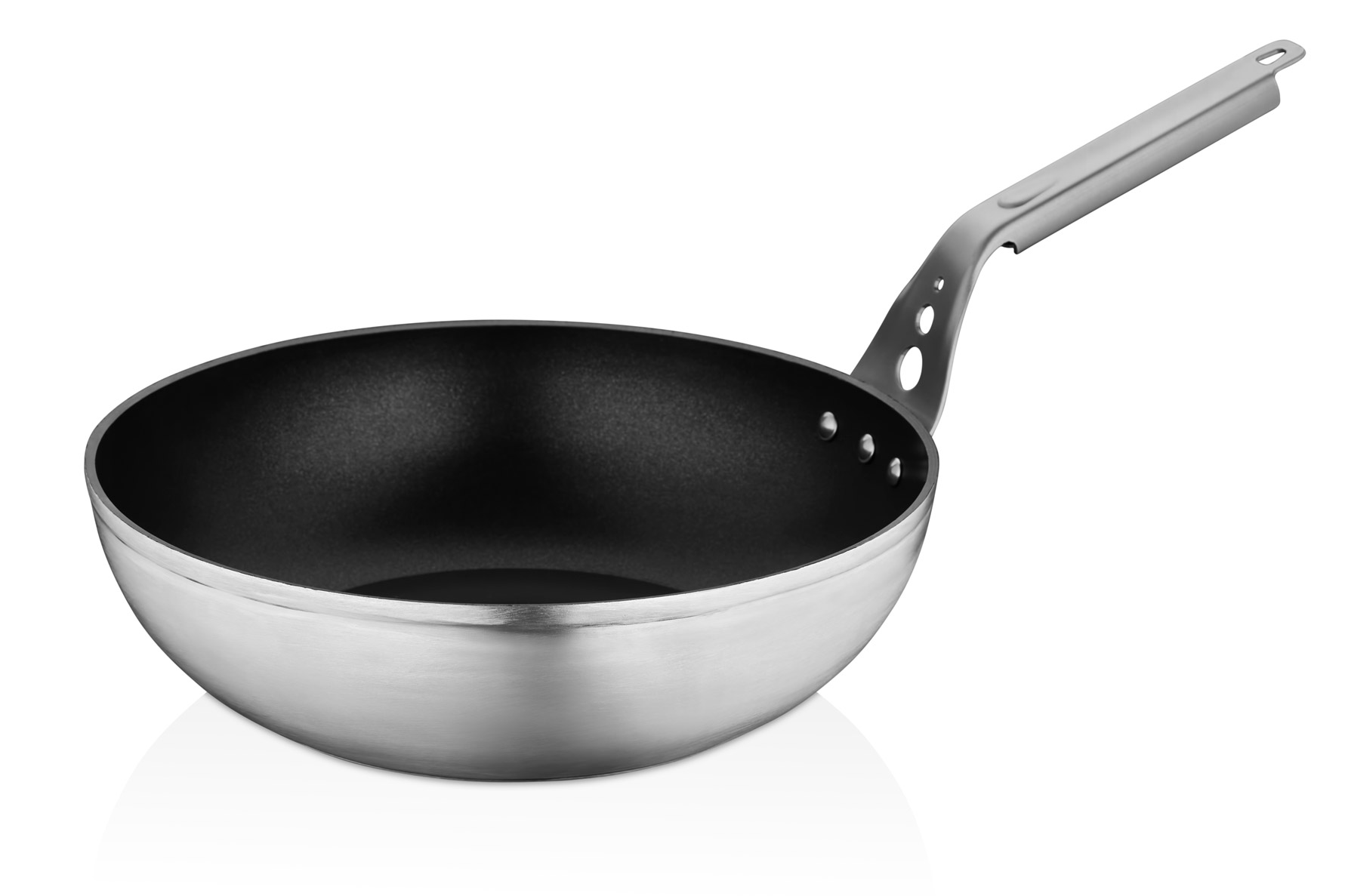 Padella Wok Pans Bio Granit Profesyonel Tava Dış Gri, İç ve Detay Siyah Renk 